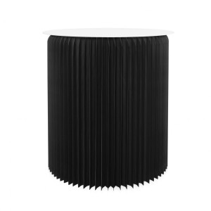 Table ronde pliable moyen couleur noir ouvert