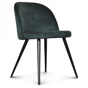 Chaise au design vintage en couleurs vert foncé