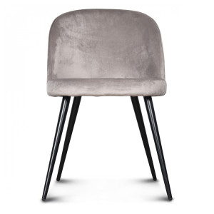 Présentation de la chaise design vintage en velours en fond blanc