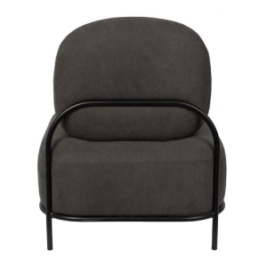 Vue du côté arrière du fauteuil lounge en tissu couleur noir