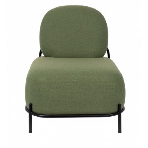 fauteuil lounge en tissu couleur vert en fond blanc