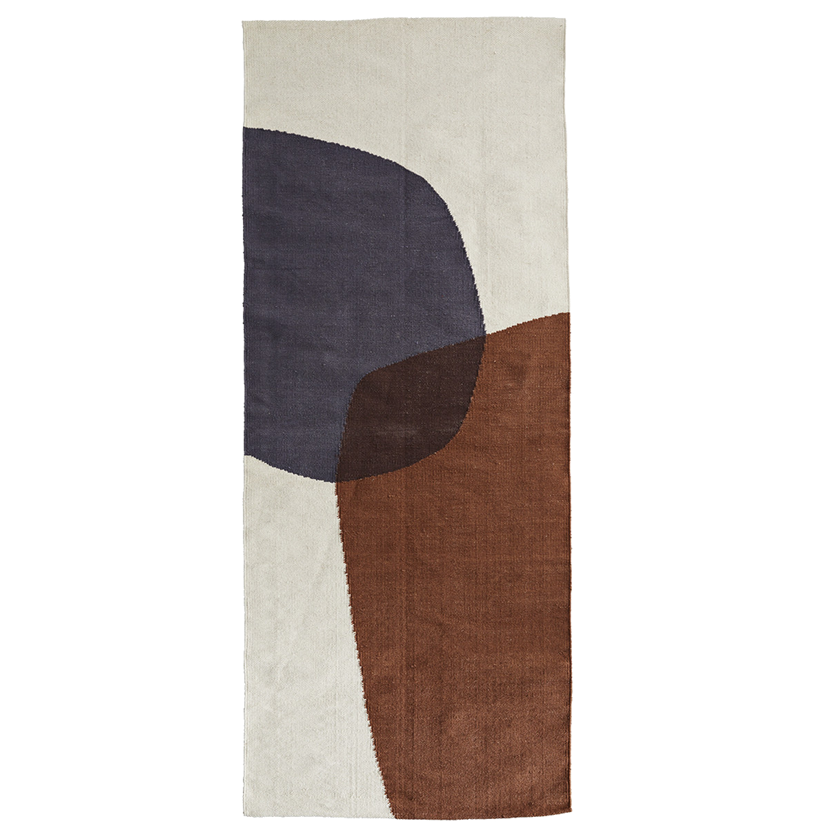 Vue des couleur du tapis : marron, gris foncé, beige