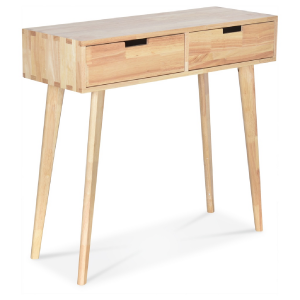 bureau avec pieds en bois dans un fond blanc