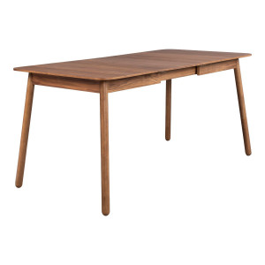 Table scandinave en bois extensible en fond blanc