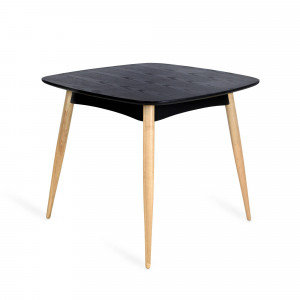 Table à manger carrée en bois couleur noir