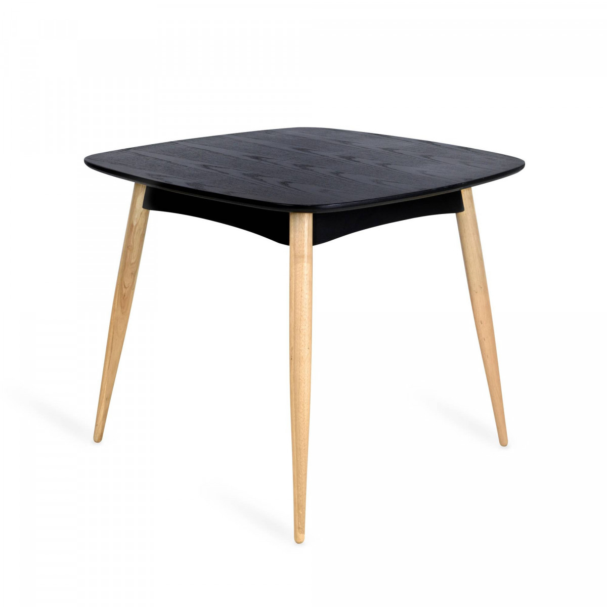 Table à manger carrée en bois couleur noir