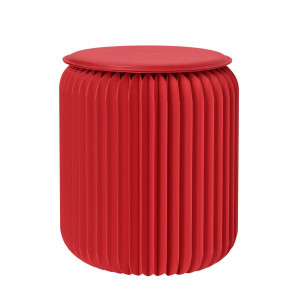 tabouret pliable en carton 35 cm rouge